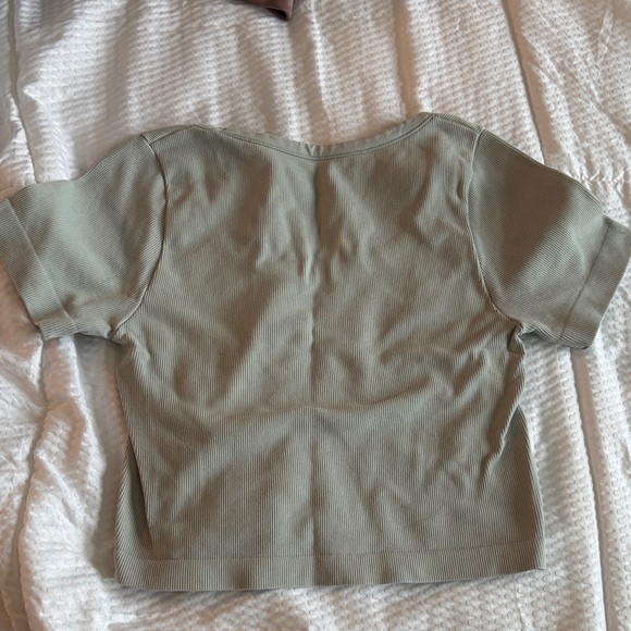 Garage Light Green Ribbed Crop Top - Picture 3 of 3